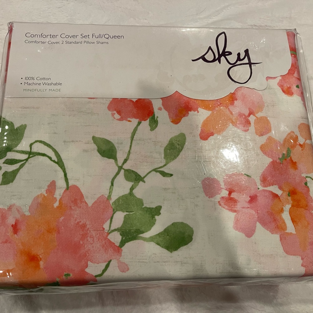 Sky Blushing Hydrangea Comforter Cover Set Full/Queen